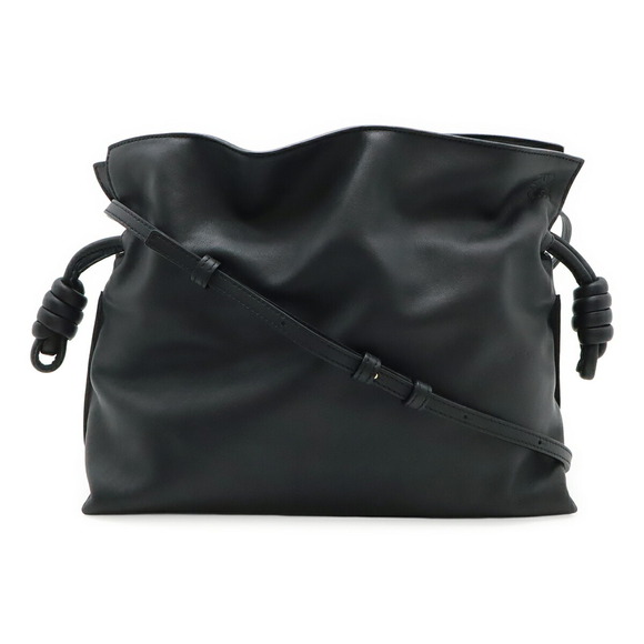 Loewe Handbags - LOEWE FLAMENCO KNOT Shoulder Bag drawstring crossbody black leather